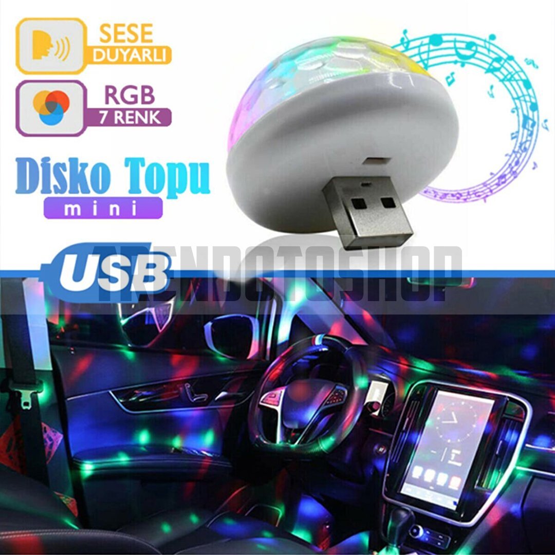Sese Duyarlı Mini Disko Topu USB