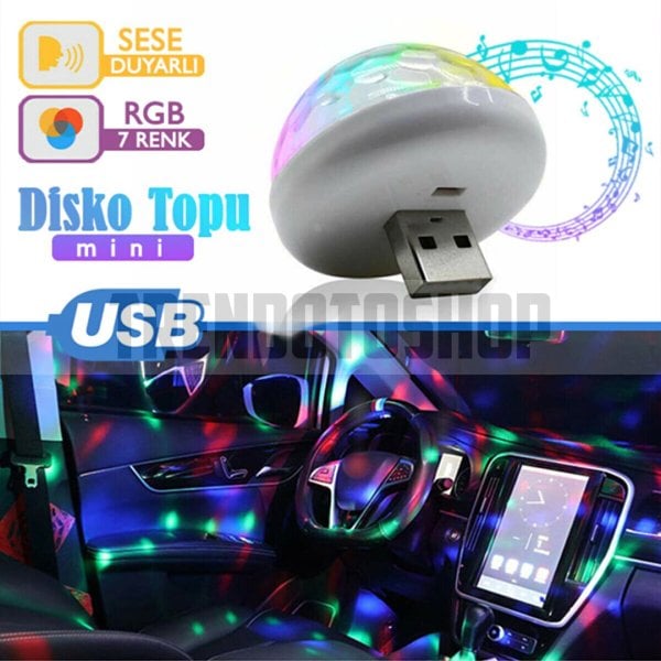 Sese Duyarlı Mini Disko Topu USB