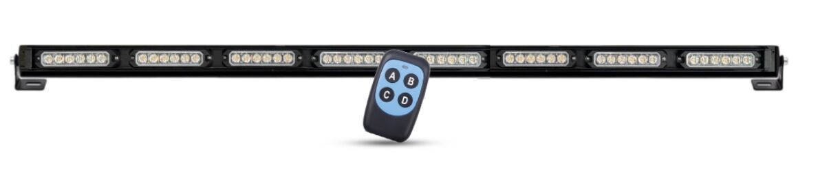 Led Bar Kumandalı 120 Cm Mercekli Turuncu Modlu Çakarlı 10 Modlu 12 - 24 Volt