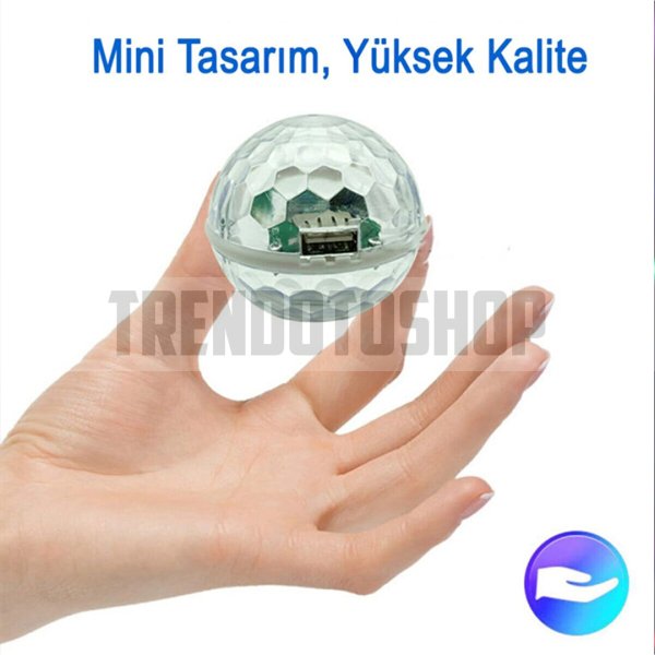 Sese Duyarlı Mini Disko Topu 360 Derece Lightning İOS Uyumlu
