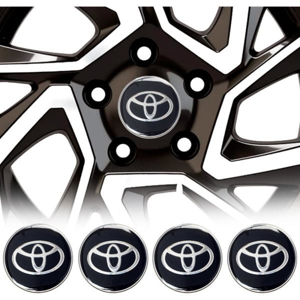 Toyota Jant Göbeği Göbek Arması Sticker 4'lü Set