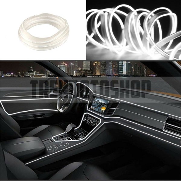 Beyaz İp Neon Led Torpido Şeridi 5 METRE