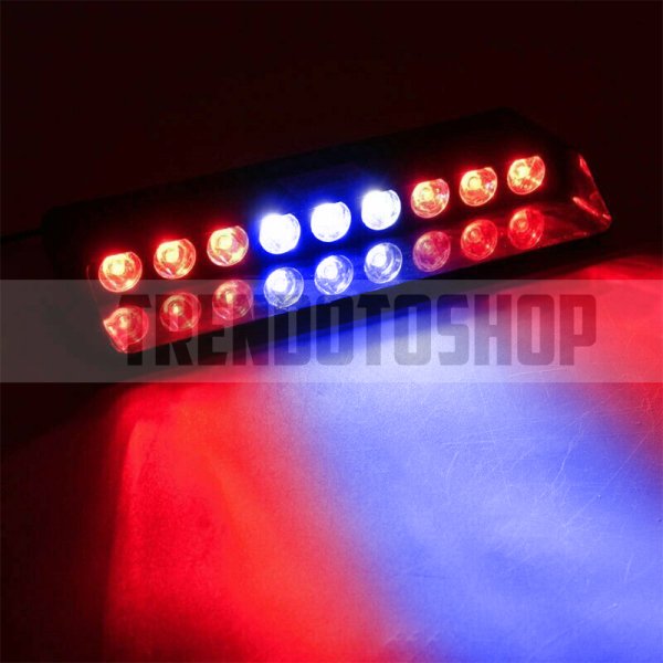 S9 Kırmızı Mavi Beyaz 14 Mod 9 Led Flaş Araç İç Dış Panel Çatı Ön Arka Cam Oto Çalışma Lambası Sis Farı Işık Çubuğu Spot Vantuzlu Çakmaklık Girişli Acil İkaz Sinyal Polis Çakar Gece Gündüz Çalışan Lamba
