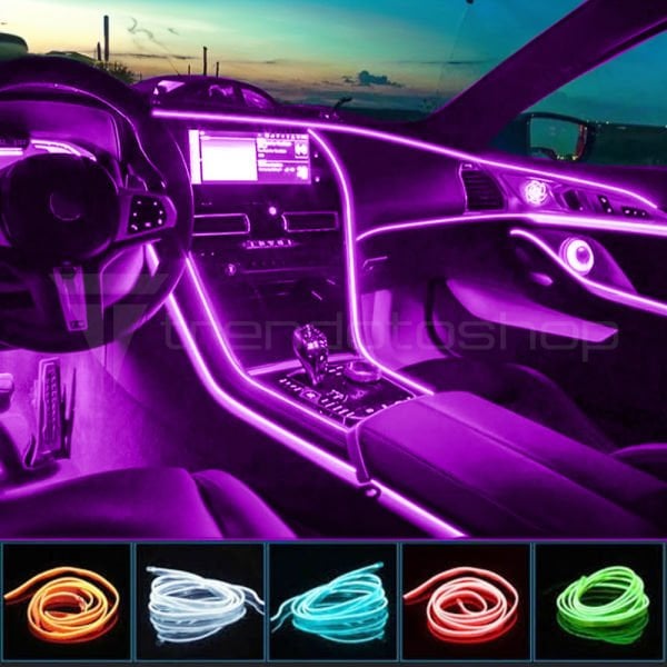 Mor İp Neon Led Torpido Şeridi 5 METRE