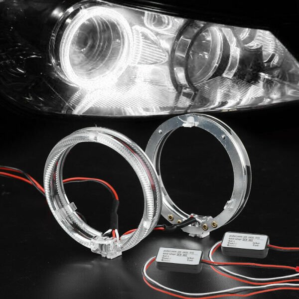 Far içi Kristal Angel Turuncu Beyaz Halka Far Ledi 80 MM