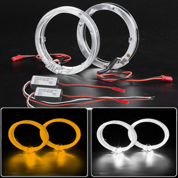 Far içi Kristal Angel Turuncu Beyaz Halka Far Ledi 80 MM