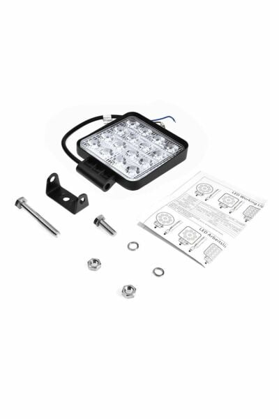 16 Led Kare 48W Traktör Sis ve Çalışma Lambası