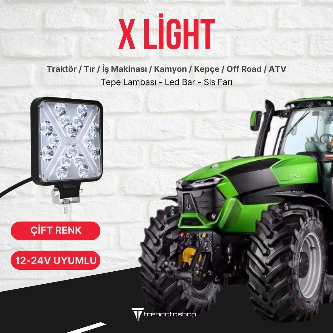 Xlight Kare 10.5Cm Traktör Beyaz Sis Farı ve Çalışması Lambası
