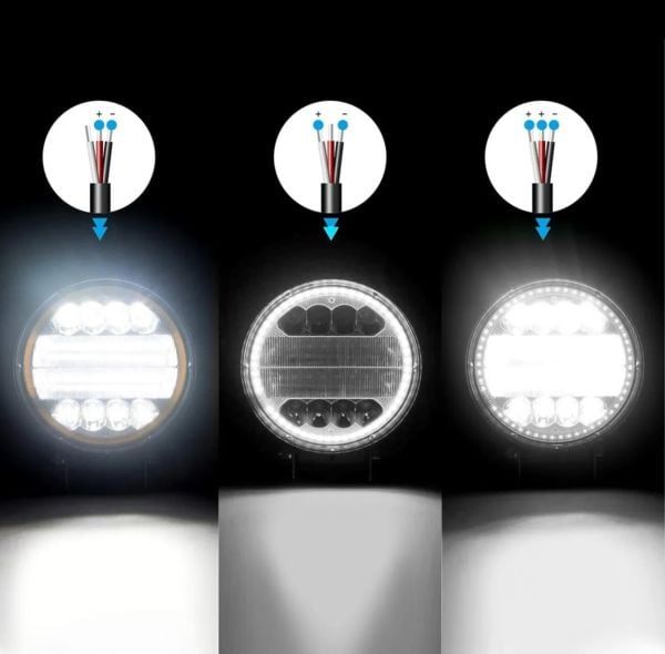 24 Led 72W Yuvarlak 10Cm Traktör Led Lamba, Sis Farı ve Çalışma Lambası