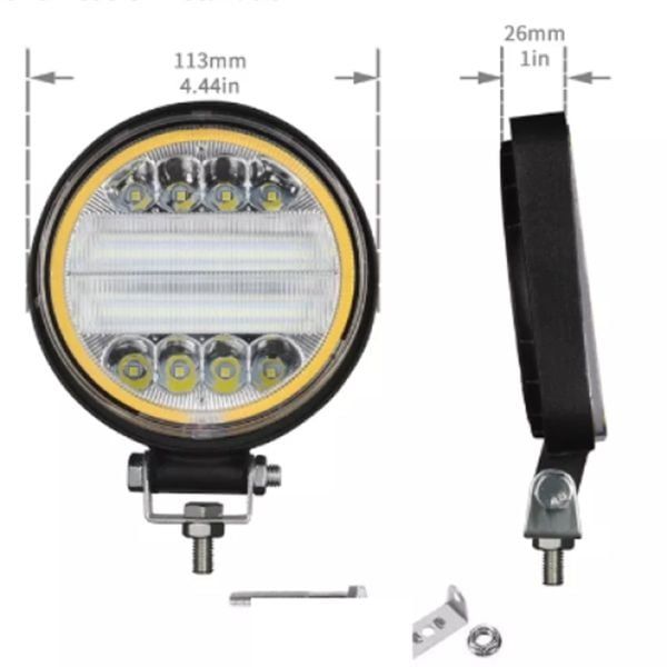 24 Led 72W Yuvarlak 10Cm Traktör Led Lamba, Sis Farı ve Çalışma Lambası