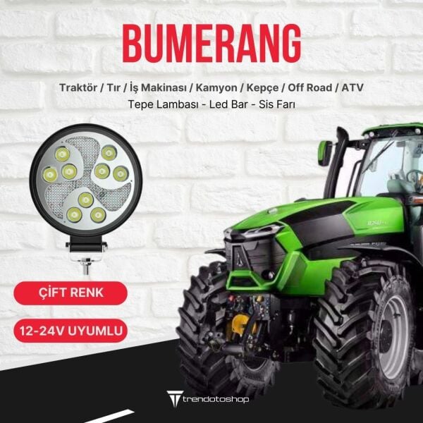 Bumerang 27w Yuvarlak Traktör Led Lamba, Sis Farı ve Çalışma Lambası