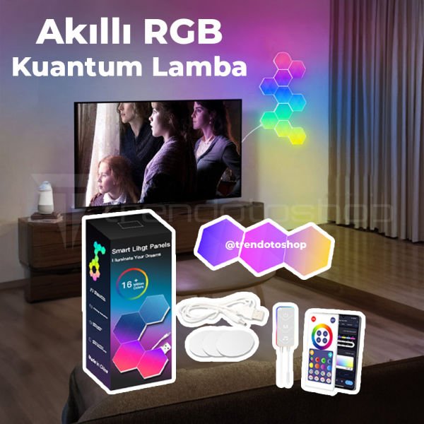 Akıllı RGB Kuantum Lamba APP Wifi Kontrollü USB’li Led Atmosfer Dekor Led Lamba