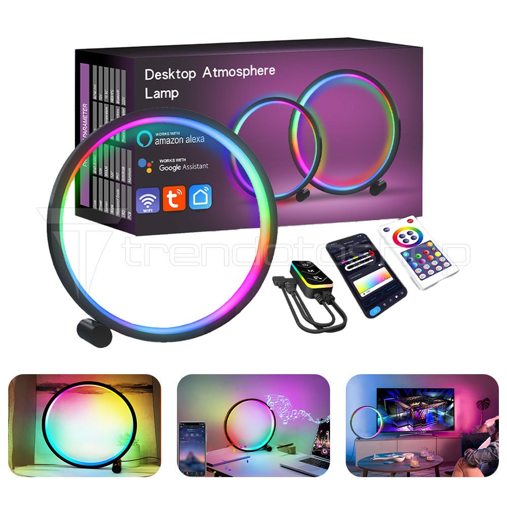 Akıllı RGB Masaüstü Ortam Işığı APP Kumanda Kontrollü Atmosfer Dekorasyon Işıklandırma