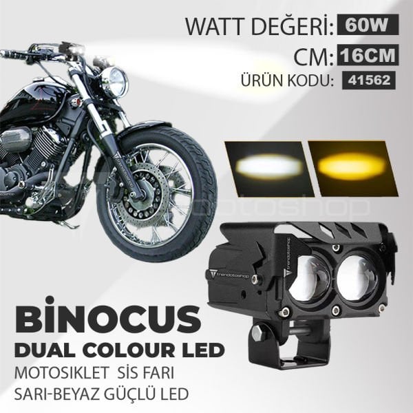 Binocus Çift Renkli Universal Mini Spot Lens Led Far Motosiklet Sis Far Takımı