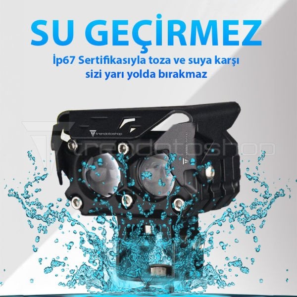 Binocus Çift Renkli Universal Mini Spot Lens Led Far Motosiklet Sis Far Takımı