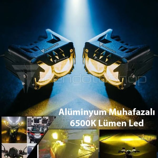Binocus Çift Renkli Universal Mini Spot Lens Led Far Motosiklet Sis Far Takımı