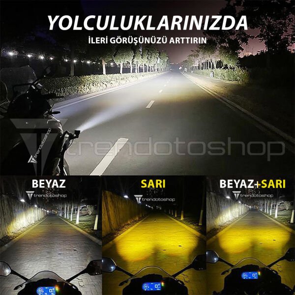 Binocus Çift Renkli Universal Off Road Sis Farı Mini Spot Lens Led Far