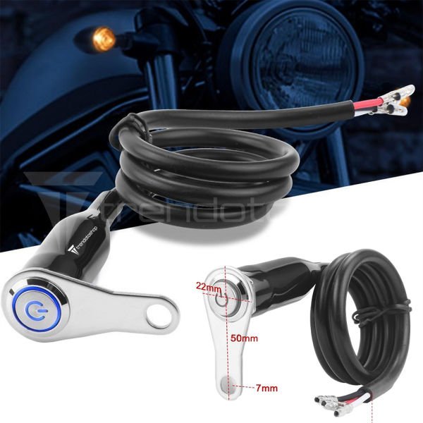 Universal Motosiklet Işıklı Açma Kapama Düğmesi Gidon Bağlantılı Akıllı Aç Kapa Tuşu
