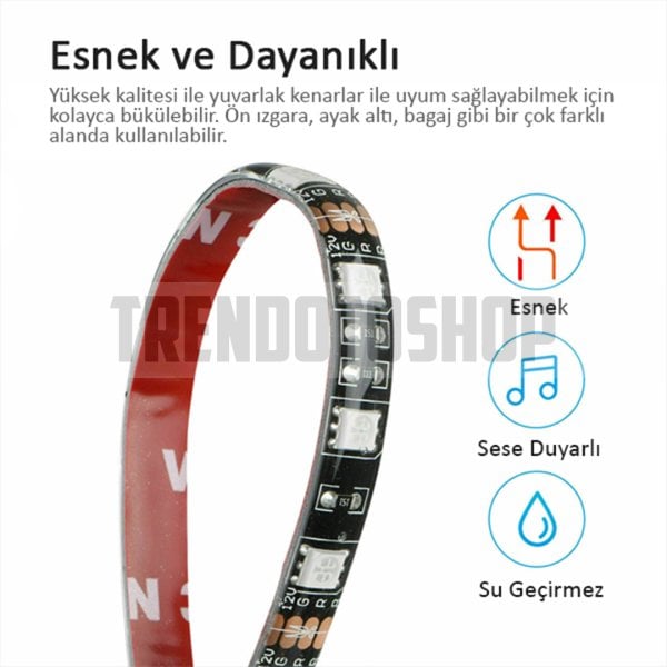 Araç Altı Rgb Led Aydınlatma Şerit Led 4'Lü Set APP Kontrollü