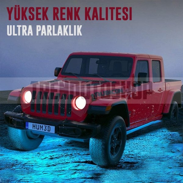 Araç Altı Rgb Led Aydınlatma Şerit Led 4'Lü Set APP Kontrollü
