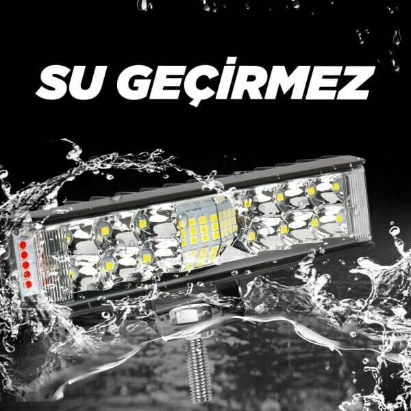 High-Tech Premium Kırmızı Mavi Beyaz Flaşlı Karavan Led Lamba, Sis Farı ve Çalışma Lambası