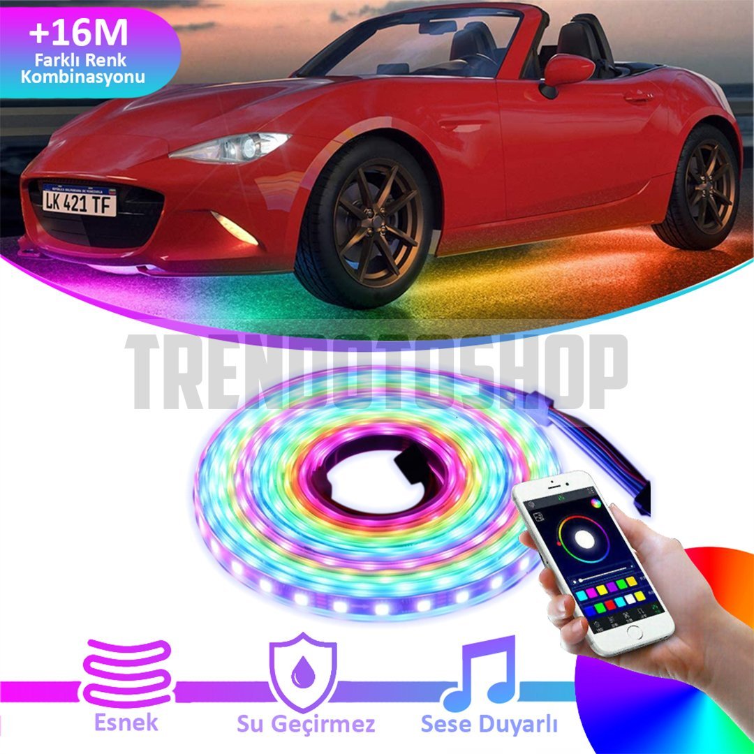 Araç Altı RGB Şerit Led Kumanda Kontrollü