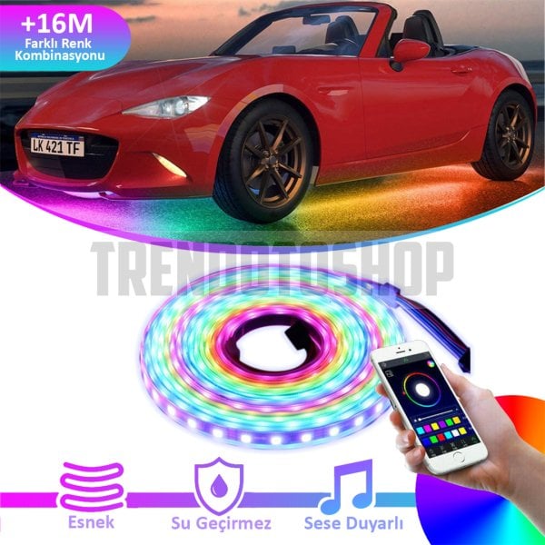 Araç Altı RGB Şerit Led Kumanda Kontrollü