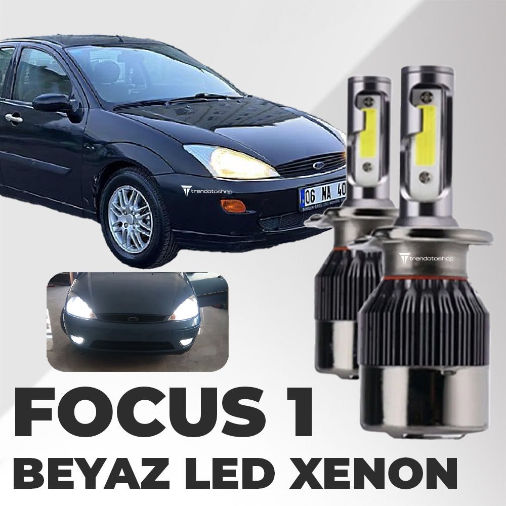 Ford Focus 1 (Makyajlı Kasa) 2002-2005 İle Uyumlu Uzun Led Xenon Far Ampulü: Şimşek Etkili
