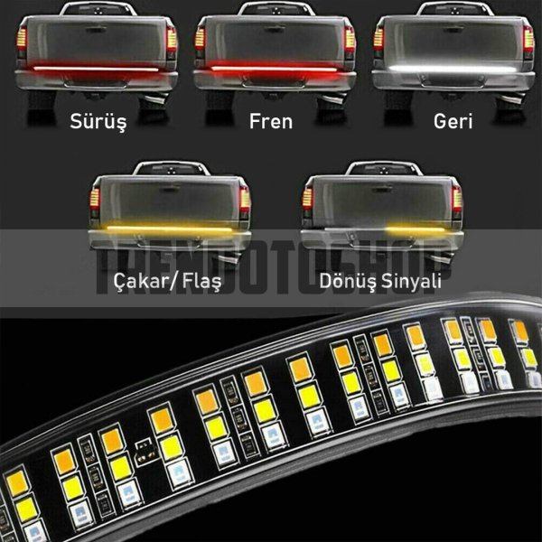 Pick Up Nokta Model Bagaj Sinyalli Kayar Led Şerit Eko 150 CM