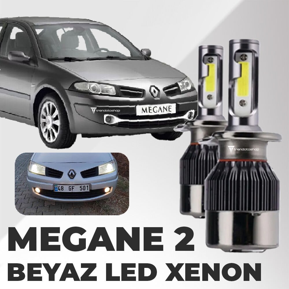 Renault Megane 2 2002-2009 İle Uyumlu Uzun Led Xenon Far Ampulü: Şimşek Etkili