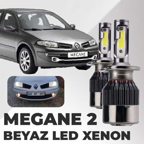 Renault Megane 2 2002-2009 İle Uyumlu Uzun Led Xenon Far Ampulü: Şimşek Etkili