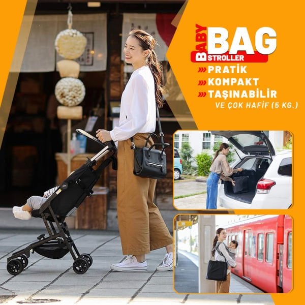 Çantalı Portatif Katlanır Bebek Arabası