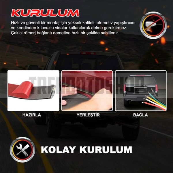 Pick Up Oklu Model Bagaj Sinyalli Kayar Led Şerit 150 CM