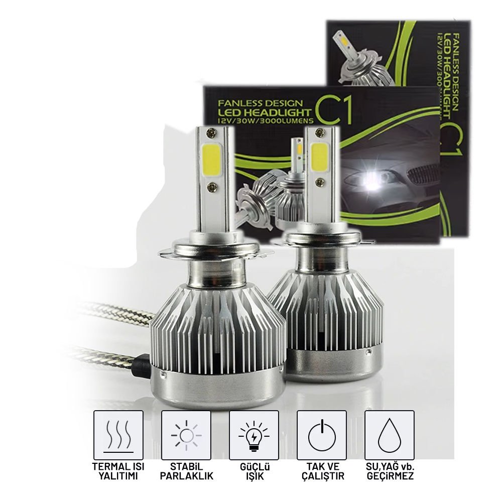 C1 Led Xenon Far Ampülü H7 Beyaz