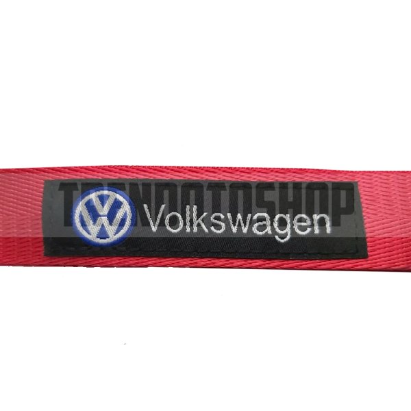 Volkswagen Uyumlu Racing Stil Bez Şerit Kırmızı Anahtarlık