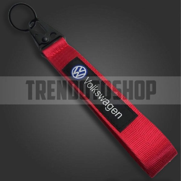 Volkswagen Uyumlu Racing Stil Bez Şerit Kırmızı Anahtarlık