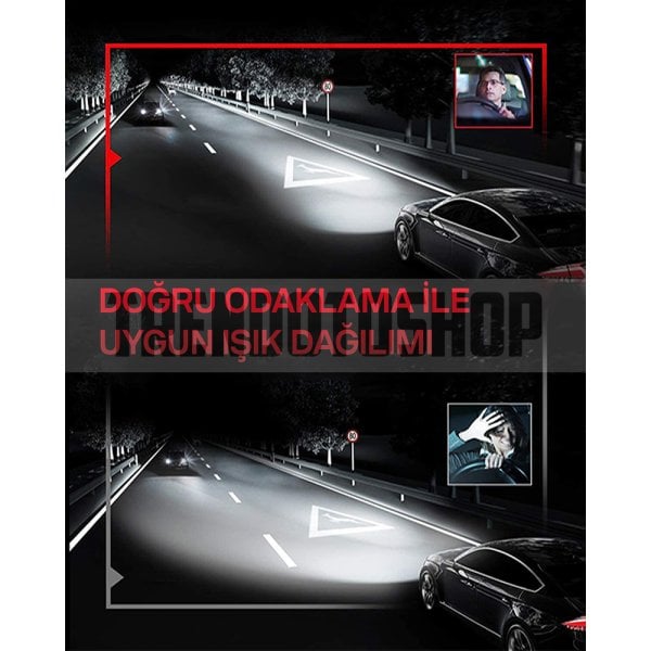 Vision Plus 360° DOB Led Xenon Far Ampulü 34W 8800 Lümen 9005