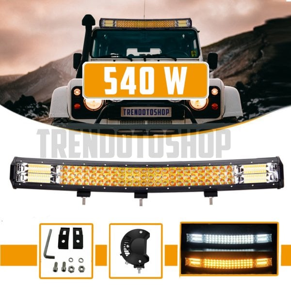 Off Road 3 Sıra 540W Çift Çakar Modlu Oval Led Lamba Beyaz Ve Turuncu Flaşlı 108 cm