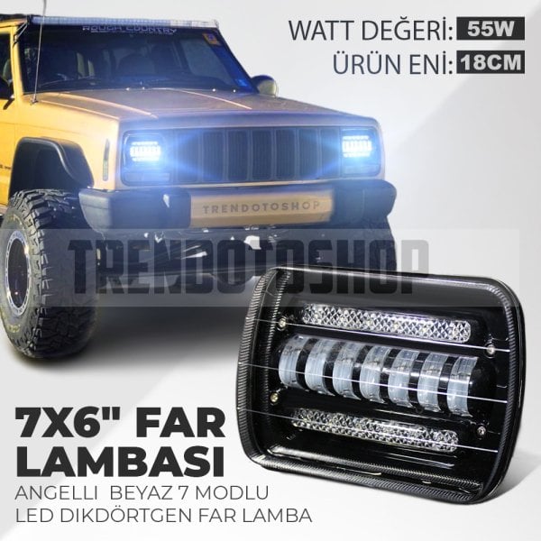 ''Adaptif Cree Led Dikdörtgen 20 cm 45W ''''Tek Renk Beyaz Angel Farklı Yanış Modları''''''