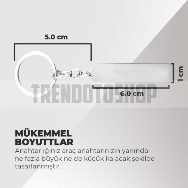 4 Matic Uyumlu Paslanmaz Metal Anahtarlık Kırmızı