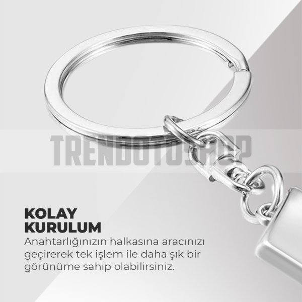 4 Matic Uyumlu Paslanmaz Metal Anahtarlık Kırmızı