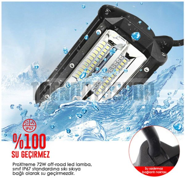 72W Yayıcı Delici 13 cm Off Road Cree Led Lamba