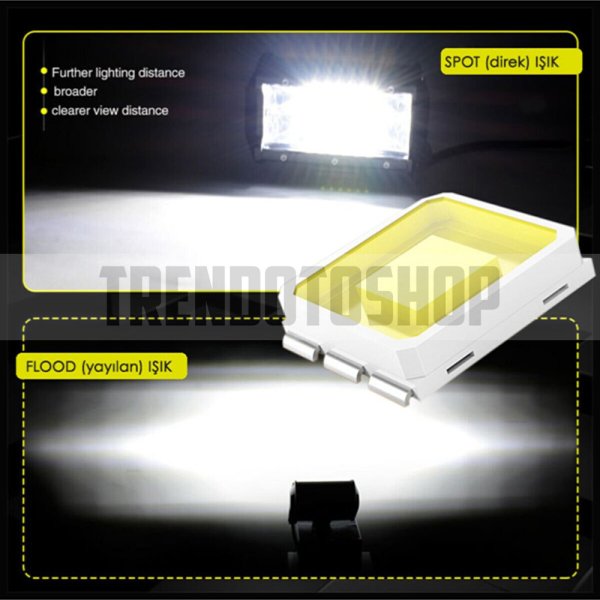 72W Yayıcı Delici 13 cm Off Road Cree Led Lamba