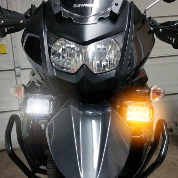 18W 12 Led Motosiklet Çift Sıra Turuncu Beyaz Off Road Led Lamba 2'li