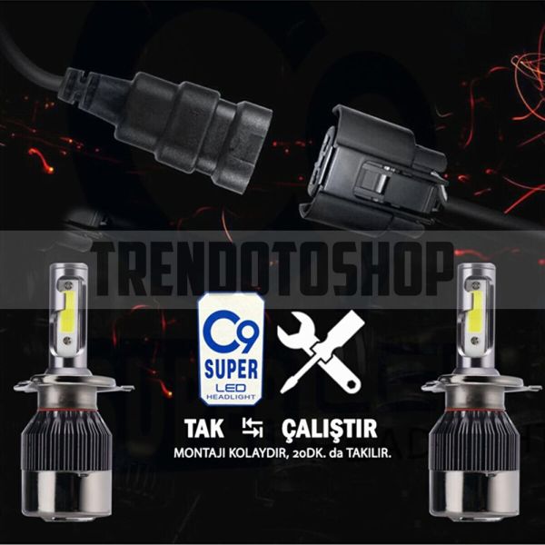 C9 Beyaz Led Xenon Far Ampulü 9006