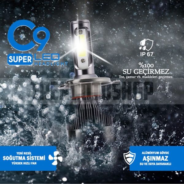 C9 Beyaz Led Xenon Far Ampulü 9006
