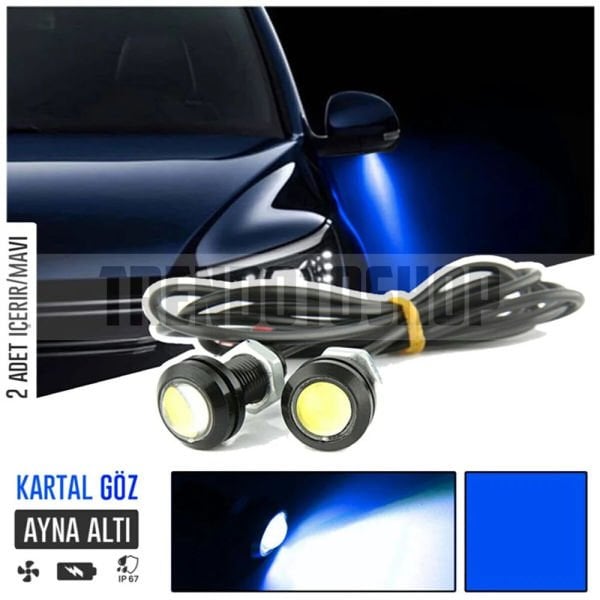 Ayna Altı Kartal Göz Vidalı 18mm MAVİ