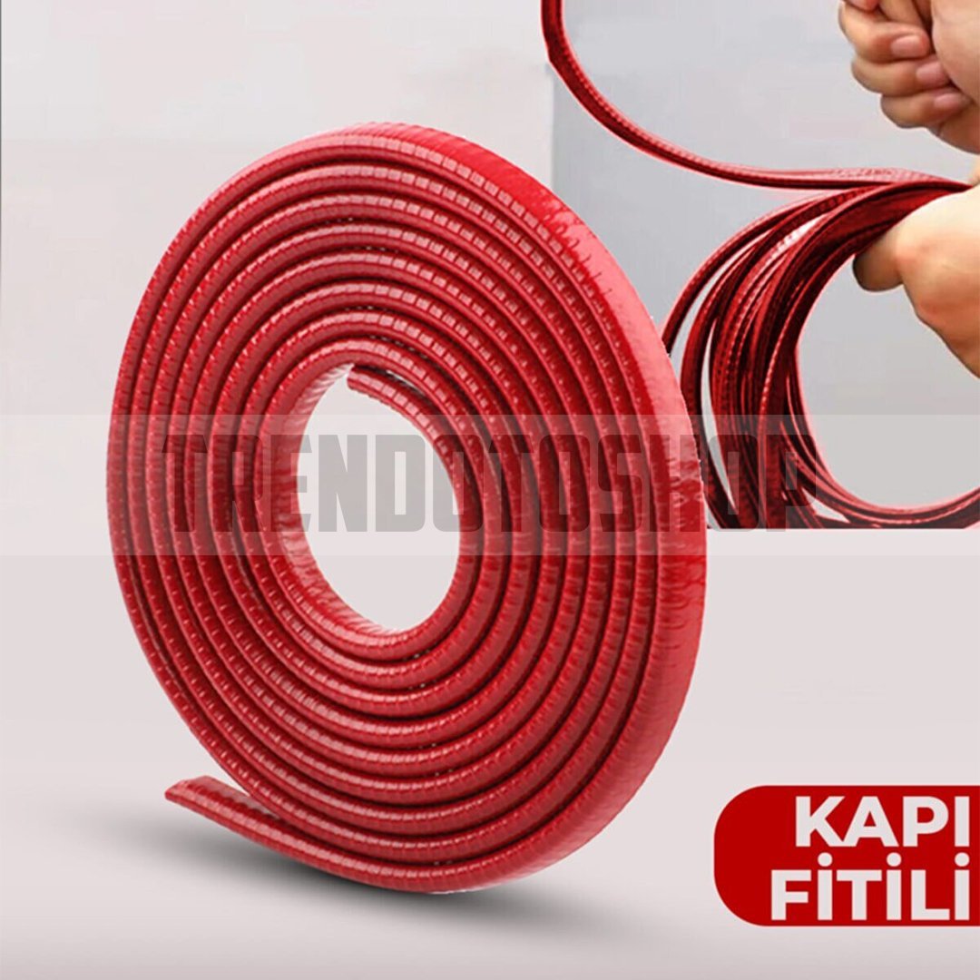 Kırmızı Oto Kapı Fitili Çizilme Çarpma Önleyici Araç Kapı Koruyucu Fitil