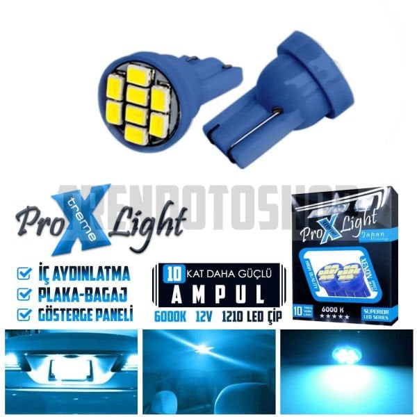 T20 W5w Dipsiz Led Park Ampülü Oto Iç Aydınlatma Plaka Ampulü BUZMAVİ