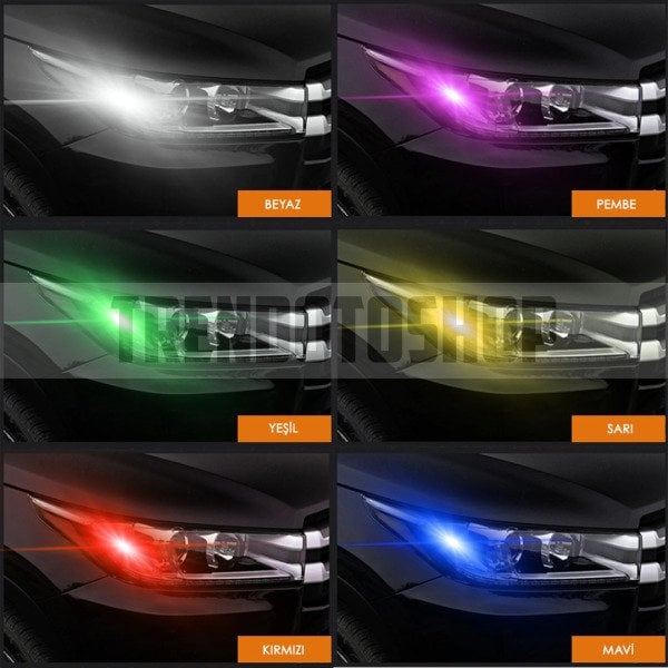 Uzaktan Kumandalı Çakar Lamba 2 Adet T10 18 Led Rgb Park Ampulü T10
